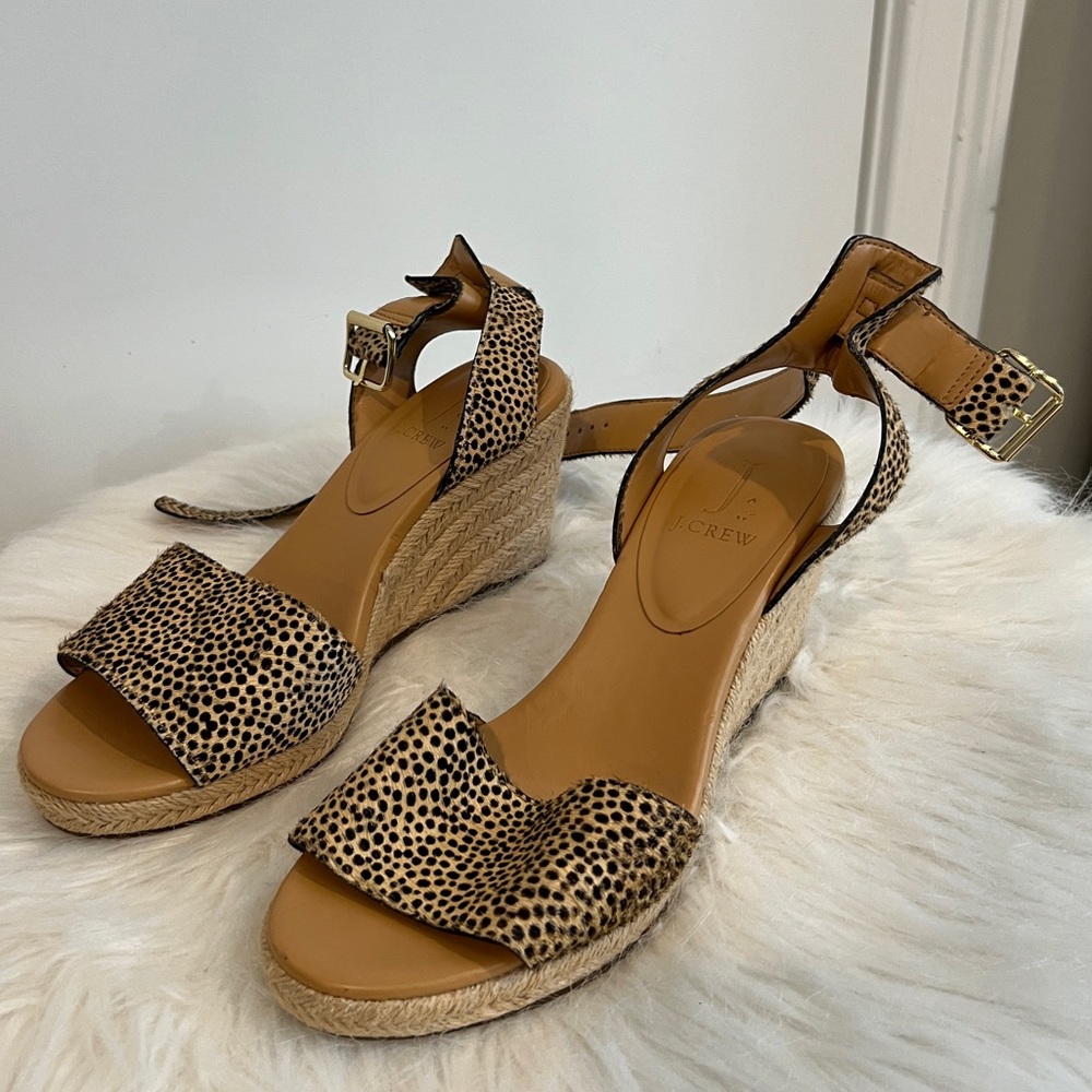 Faux animal hair espadrilles